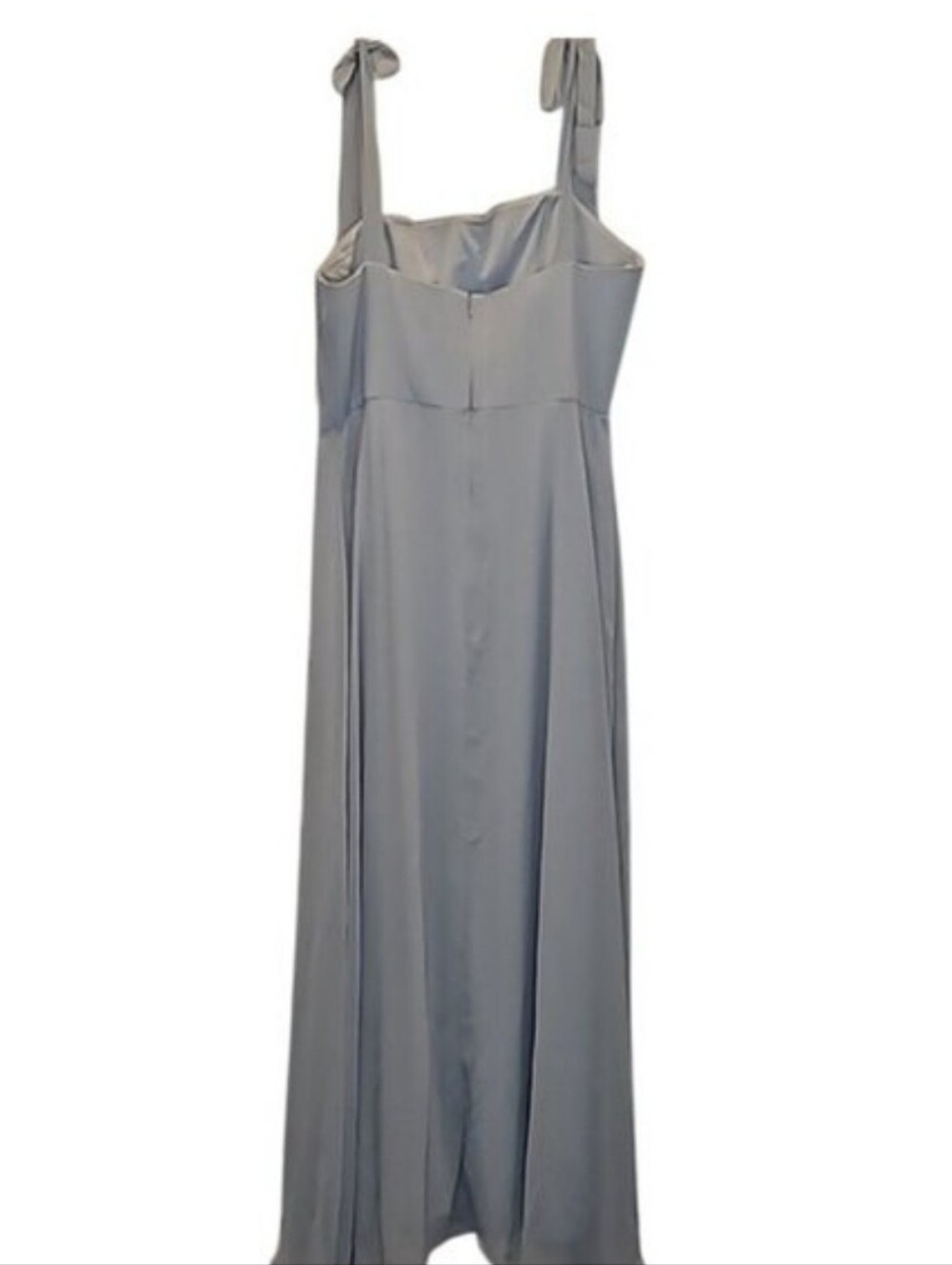Dessy Collection Bow Shoulder Chiffon Maxi Dress Size 18 New Mist Blue Women's - Picture 7 of 11